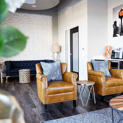 The lobby of Night & Day Dentistry in Cary, NC