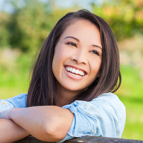 A young woman with a beautiful smile